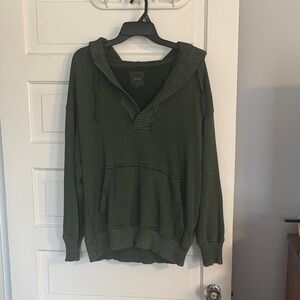 Aerie Hooded Green Oversized Sweatshirt